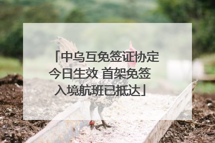 中乌互免签证协定今日生效 首架免签入境航班已抵达