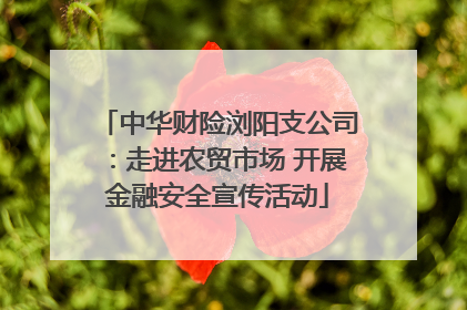 中华财险浏阳支公司：走进农贸市场 开展金融安全宣传活动