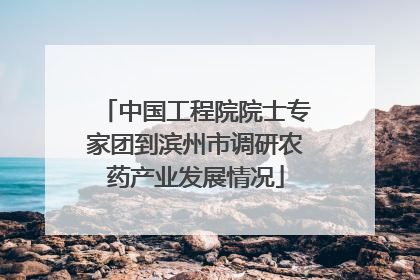 中国工程院院士专家团到滨州市调研农药产业发展情况