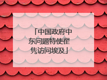 中国政府中东问题特使翟隽访问埃及