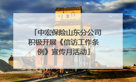 中宏保险山东分公司积极开展《信访工作条例》宣传月活动
