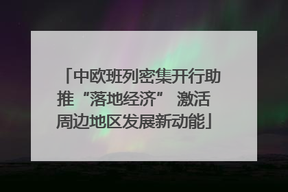 中欧班列密集开行助推“落地经济” 激活周边地区发展新动能