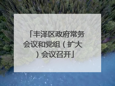 丰泽区政府常务会议和党组（扩大）会议召开