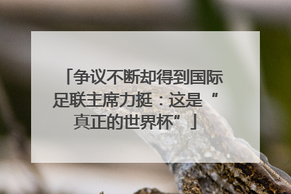 争议不断却得到国际足联主席力挺：这是“真正的世界杯”