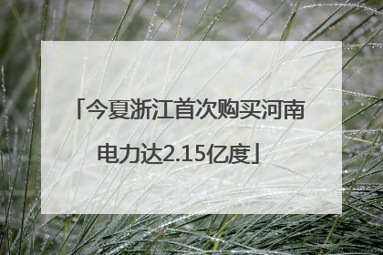 今夏浙江首次购买河南电力达2.15亿度