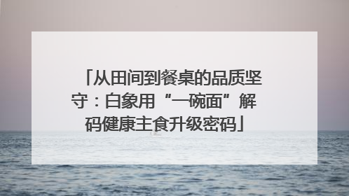 从田间到餐桌的品质坚守：白象用“一碗面”解码健康主食升级密码