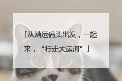 从漕运码头出发，一起来，“行走大运河”