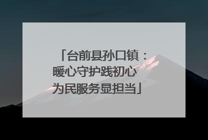台前县孙口镇：暖心守护践初心 为民服务显担当