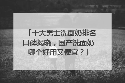 十大男士洗面奶排名口碑揭晓，国产洗面奶哪个好用又便宜？