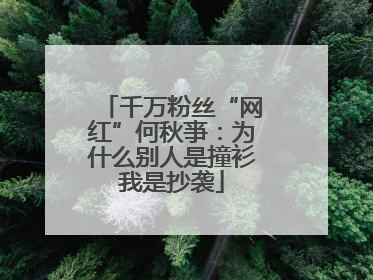 千万粉丝“网红”何秋亊：为什么别人是撞衫我是抄袭