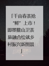千亩春茶抢“鲜”上市！即墨鳌山卫茶旅融合绘就乡村振兴新图景