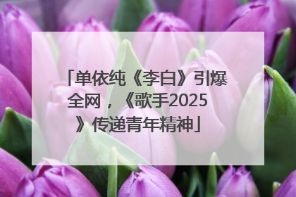 单依纯《李白》引爆全网，《歌手2025》传递青年精神