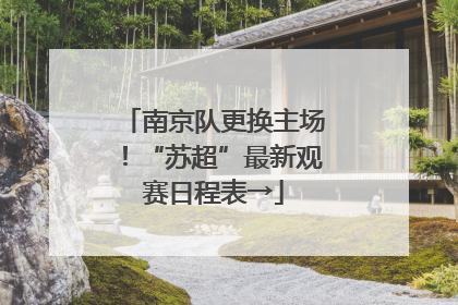 南京队更换主场！“苏超”最新观赛日程表→
