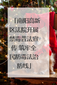 南阳高新区法院开展禁毒普法宣传 筑牢全民防毒法治防线