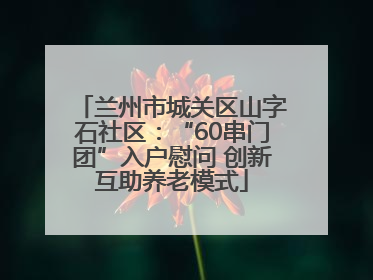 兰州市城关区山字石社区：“60串门团”入户慰问 创新互助养老模式
