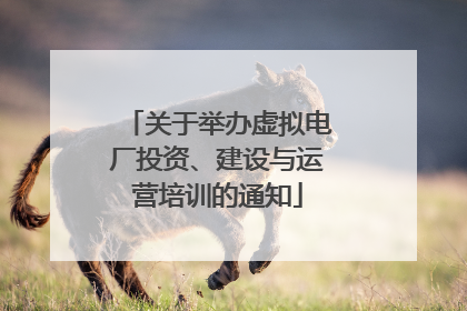 关于举办虚拟电厂投资、建设与运营培训的通知