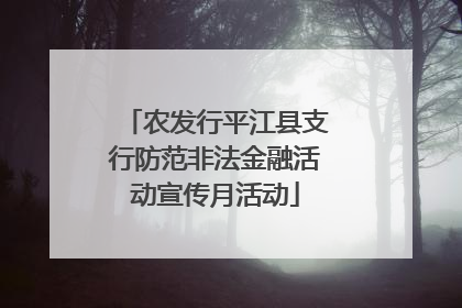农发行平江县支行防范非法金融活动宣传月活动