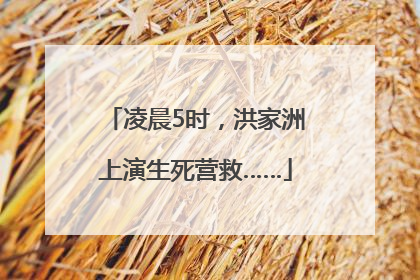 凌晨5时，洪家洲上演生死营救……