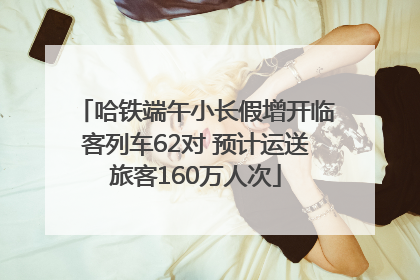 哈铁端午小长假增开临客列车62对 预计运送旅客160万人次