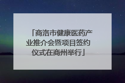 商洛市健康医药产业推介会暨项目签约仪式在商州举行