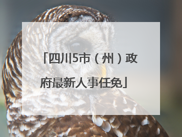 四川5市（州）政府最新人事任免