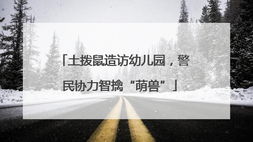 土拨鼠造访幼儿园，警民协力智擒“萌兽”