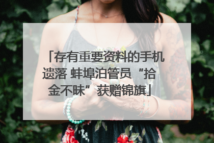 存有重要资料的手机遗落 蚌埠泊管员“拾金不昧”获赠锦旗