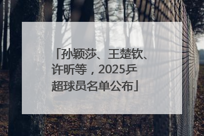 孙颖莎、王楚钦、许昕等，2025乒超球员名单公布