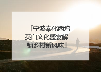 宁波奉化西坞茭白文化盛宴解锁乡村新风味