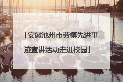 安徽池州市劳模先进事迹宣讲活动走进校园