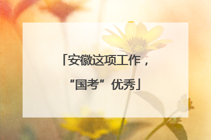 安徽这项工作，“国考”优秀