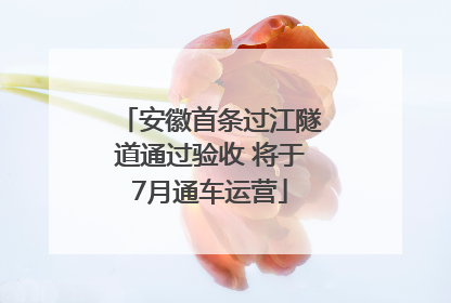 安徽首条过江隧道通过验收 将于7月通车运营