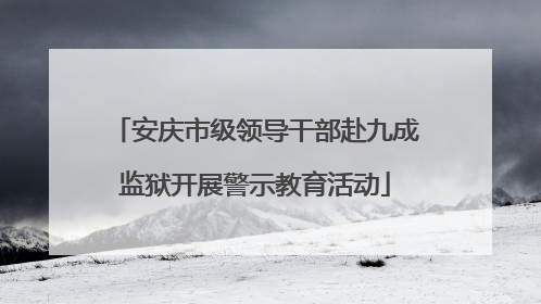 安庆市级领导干部赴九成监狱开展警示教育活动