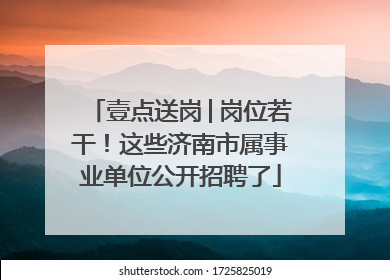 壹点送岗│岗位若干！这些济南市属事业单位公开招聘了