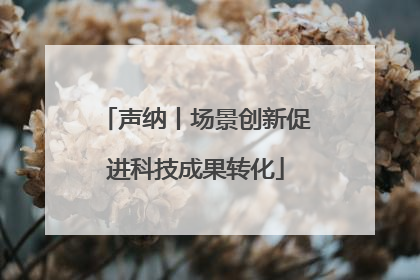 声纳丨场景创新促进科技成果转化