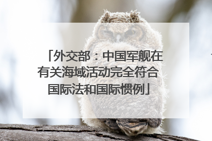 外交部：中国军舰在有关海域活动完全符合国际法和国际惯例