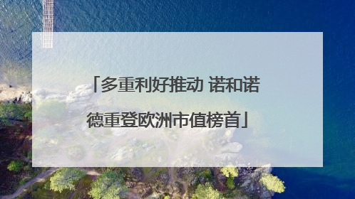 多重利好推动 诺和诺德重登欧洲市值榜首