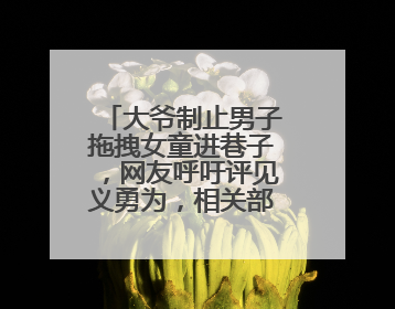 大爷制止男子拖拽女童进巷子，网友呼吁评见义勇为，相关部门：正走程序