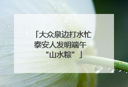 大众泉边打水忙 泰安人发明端午“山水粽”