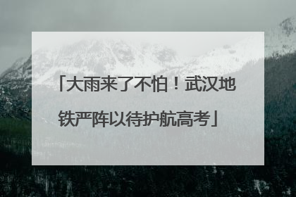 大雨来了不怕！武汉地铁严阵以待护航高考