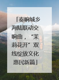奏响城乡海陆联动交响曲，“茉莉花开”双线绽放文化惠民新篇