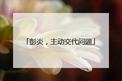 彭炎，主动交代问题
