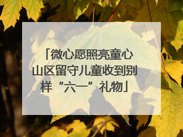 微心愿照亮童心 山区留守儿童收到别样“六一”礼物