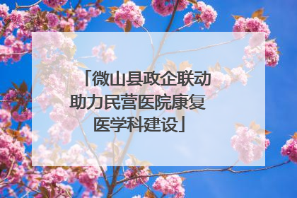 微山县政企联动助力民营医院康复医学科建设