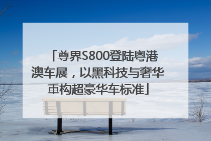 尊界S800登陆粤港澳车展，以黑科技与奢华重构超豪华车标准