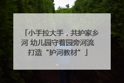 小手拉大手，共护家乡河 幼儿园守着园旁河流打造“护河教材”