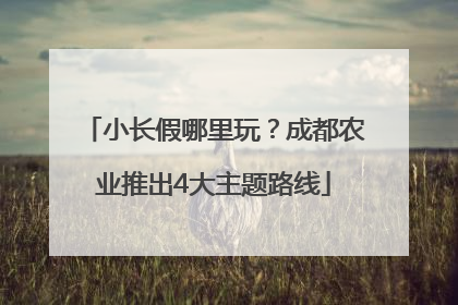 小长假哪里玩？成都农业推出4大主题路线