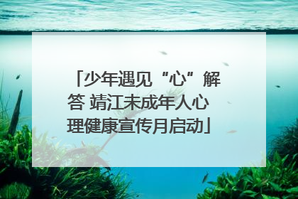 少年遇见“心”解答 靖江未成年人心理健康宣传月启动