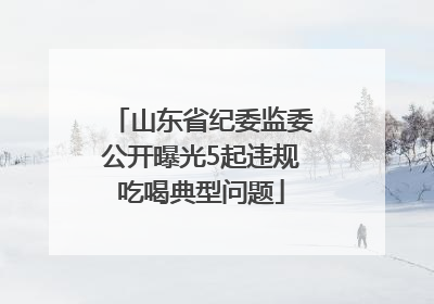 山东省纪委监委公开曝光5起违规吃喝典型问题