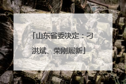山东省委决定：刁洪斌、荣刚履新
